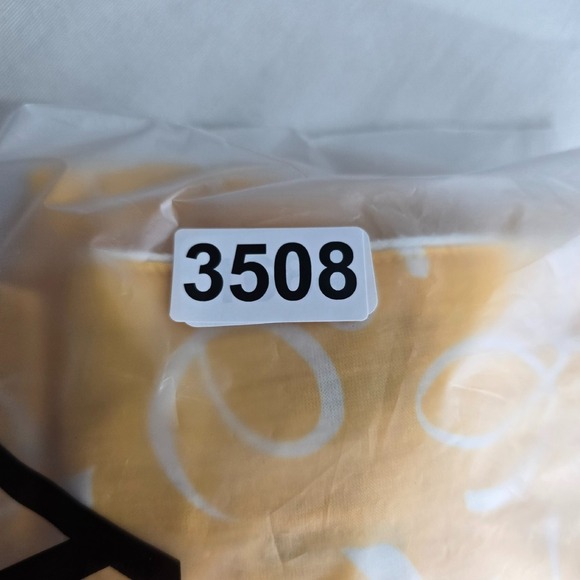 VTG Darian Midi Dress Yellow White Print Short Sleeve Elastic Waist Woman 12 - Picture 9 of 9